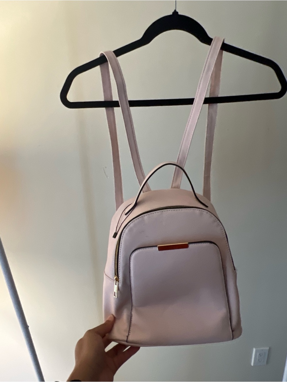 Ardene Light Pink Mini Backpack with Front Zip Pocket